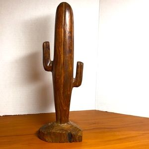 Hand-carved wooden Cactus 12”